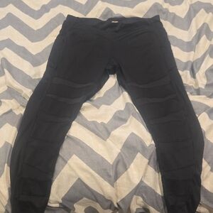 Avia Black Leggings with Subtle Mesh Texture